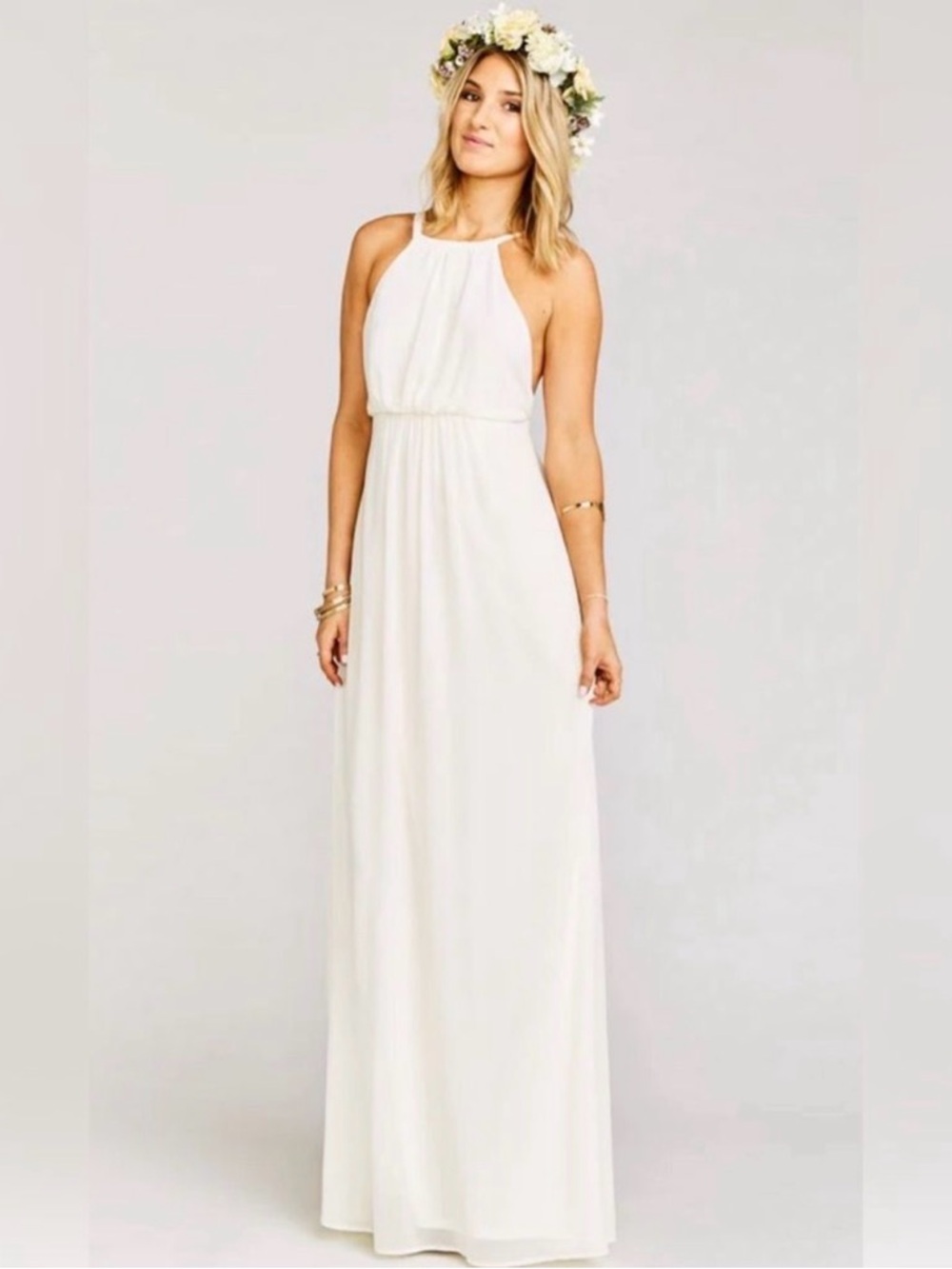 Show Me Your Mumu Amanda Maxi Dress Wedding cake Chiffon- Size XS-Bridal Prom